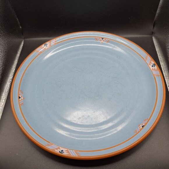 Noritake Stoneware Blue Adobe Plate 10" Oven/Microwave Safe Japan Vintage - Picture 1 of 5